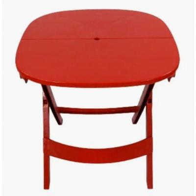 Mesa Dobrável Plástica 4 Lugares Quadrada Resistente Vermelha JSN