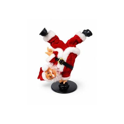 Papai Noel Decorativo BR2201 com Movimento Giratório e Som em Plástico Metal e Tecido 25CM