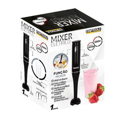 Mixer Elétrico Tipo Mixer com Copo Medidor 700ML 200W Preto, Branco para Receitas Variadas 110V