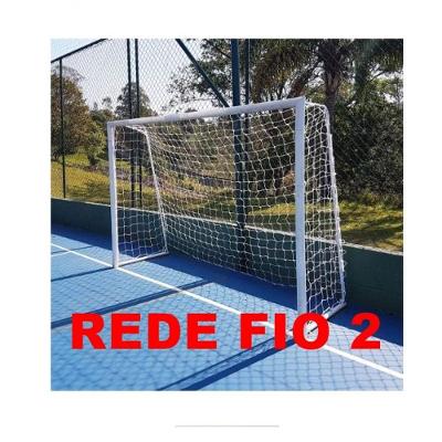 Rede para Gol Futsal Fio 2mm com Proteção UV Uso Amador Branco Convenienza 320CM
