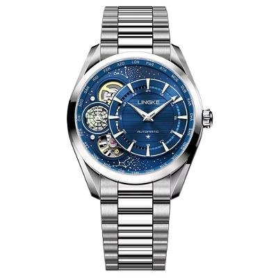 Relógio Masculino Órbita Celeste Esportivo com Pulseira de Aço Inox Mecanismo Automático Azul