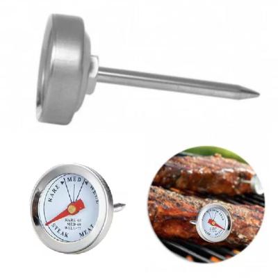 Termômetro Culinário Espeto Inox Analógico Ponto da Carne para Forno Churrasco Aves Steak Aço