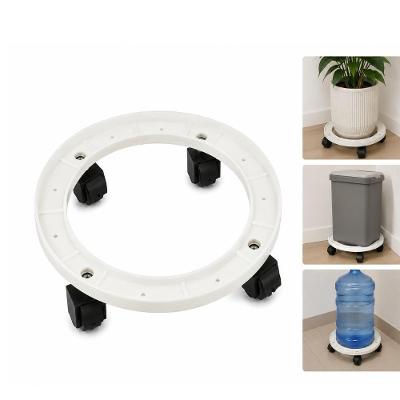Suporte para Botijão e Galão com Rodízios Plástico Resistente para Vasos e Água Branco
