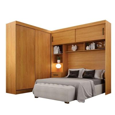 Guarda Roupa Casal Sparta 4 Portas Correr 3 Gavetas MDF Cinamomo-off White Leifer Móveis