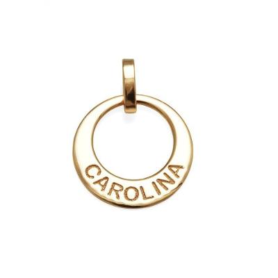 Pingente 1 Elo Personalizado Carolina Em Prata Banho De Ouro Vd 53
