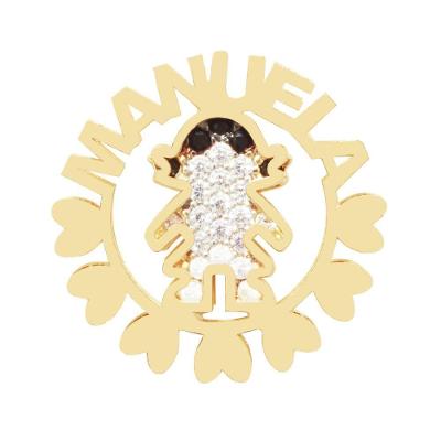 Pingente Mandala 1 Menina Prata Banho De Ouro Manuela Vd 190