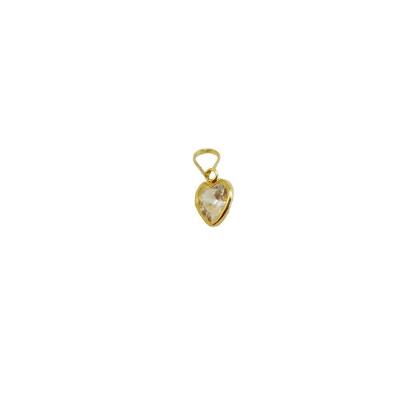 Pingente Ouro Amarelo 18k Ponto De Luz Coração L 1.1