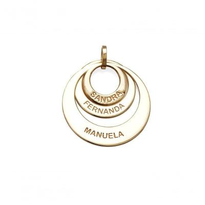 Pingente 3 Elos Personalizados Sandra Fernanda Manuela Em Prata Banho De Ouro Vd 113
