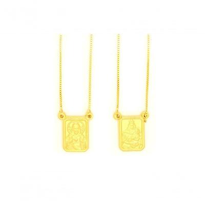 Escapulário Ouro 18k Amarelo Veneziana Medalha Dupla Face St L15.8