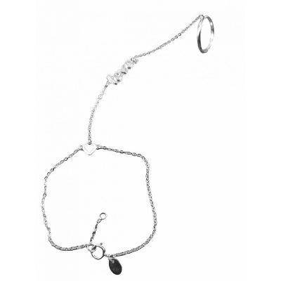 Adorno De Mão Prata 925 Love Pulseira Especial Vd 115 Tamanho 16
