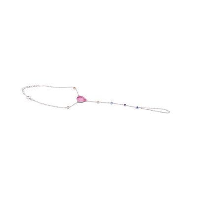 Adorno De Mão Prata Gota Rosa Vd 119