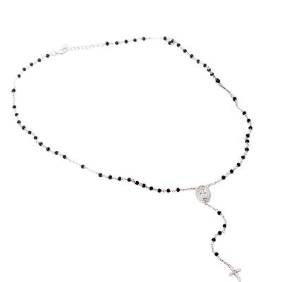 Terço Prata Com Pedras Vd 146