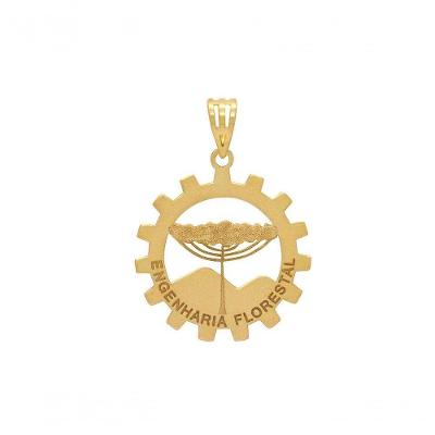 Pingente Ouro Formatura Engenharia Florestal L 4.8