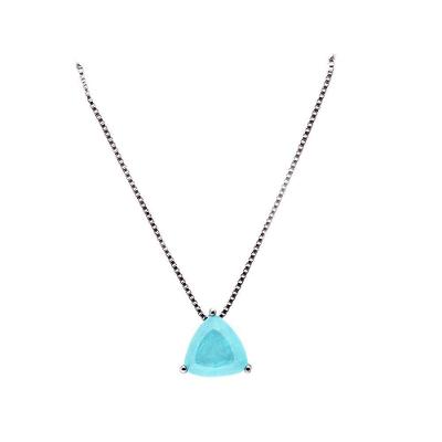 Gargantilha Prata Com Pedra Triangular Vd 96