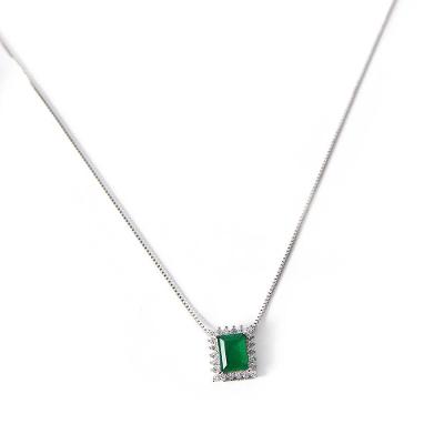 Gargantilha Prata Stylish Green Vd 67