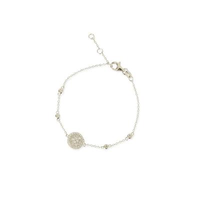 Pulseira Prata Pizza Com Quatro Pontos De Luz Vd 71