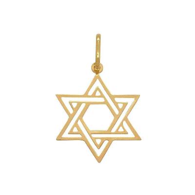 Pingente Ouro Estrela De Davi Grande L 7.4