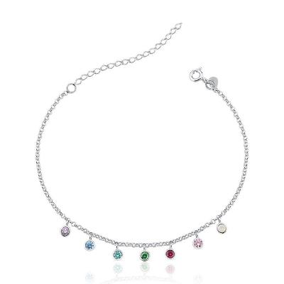 Tornozeleira Prata Multicor Vd 77
