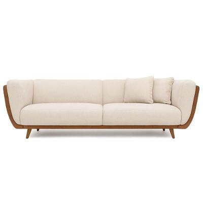 Sofá Salezi 2 Lugares Fixo 180CM Caramelo e Off White Courino Sallar Home