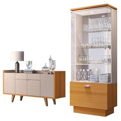 Buffet Aparador Sinfonia E Cristaleira Aruan H01 Off-cinamomo - Mpozenato
