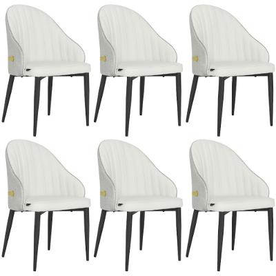 Kit 6 Cadeiras De Jantar Estofada Design La Martina - Branca