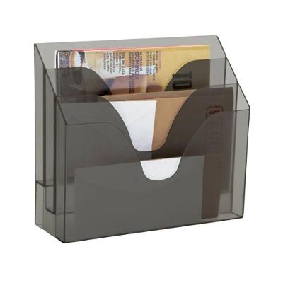 Organizador Maxcril Triplo Office 03 Divisões Kit 10 Unidades Preto e Fumê