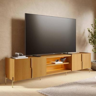 Rack para TV Até 85" 240CM MDF MDP com LED Marrom Colibri Móveis
