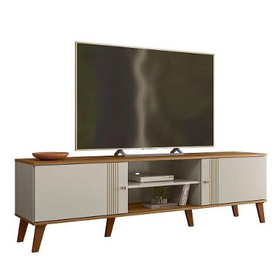 Rack Molly Ptl para TV Até 75 Polegadas 180CM MDF com Pés Reguláveis Off White Fosco