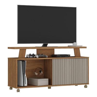 Rack para TV Até 55 Polegadas 119CM MDP com Porta de Correr Acacia Madeirado Atualle