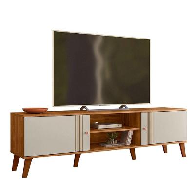 Rack Molly Ptl para TV Até 75 Polegadas 180CM MDF com 2 Portas Off White