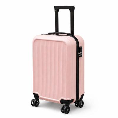 Mala de Viagem Pequena 37L ABS Rígida com Cadeado de Senha 4 Rodas Giratórias Rosa