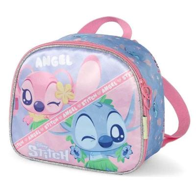 Lancheira Térmica Infantil Luxcel Stitch Angel Poliéster Turquesa