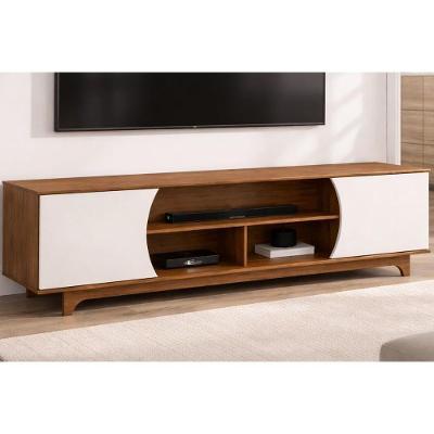 Rack Bancada para TV 70 Pol Ector 220CM MDF-MDP com Nicho Freijo Off White DJ Móveis