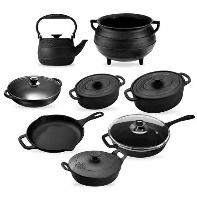 Kit Carol Jacinto Jogo de Panelas Ferro Fundido Natural Preto Panela Mineira