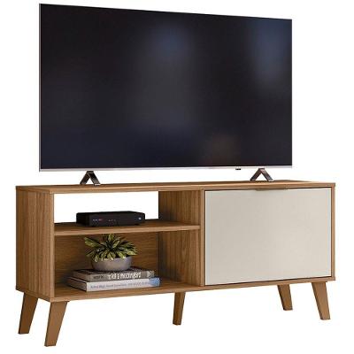 Rack Berry para TV Até 50" 120CM MDF-MDP Porta de Correr Off White Peternella Móveis