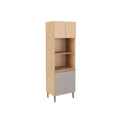 Paneleiro de Cozinha Rebeca 4 Portas 2 Prateleiras MDP 70CM Mel e Cinza