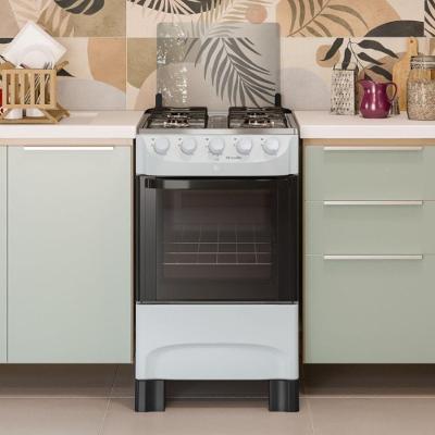 Fogão de Piso 4 Bocas a Gás Mueller MFI4BB com Mesa de Inox Acendimento Automático Branco