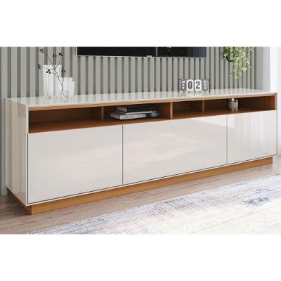 Rack Bancada para TV 80 Pol Orion 180CM MDP 3 Portas Off White-Cinamomo Henn