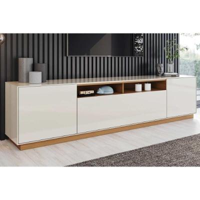 Rack Bancada para TV Domus 200CM MDP com 4 Portas Off White-Cinamomo Henn