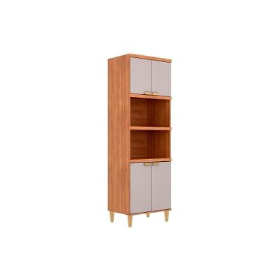 Paneleiro de Cozinha Elena 4 Portas 2 Prateleiras MDF 70CM Cinamomo e Off White MGM