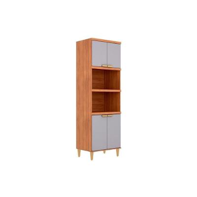 Paneleiro de Cozinha Elena 4 Portas 2 Prateleiras MDF 70CM Cinza Platina MGM