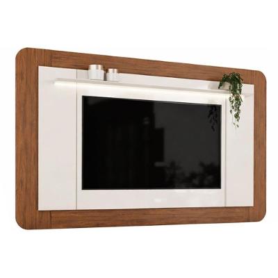 Painel Home para TV 70 Pol 224CM MDF-MDP com LED Freijo Off White DJ Móveis