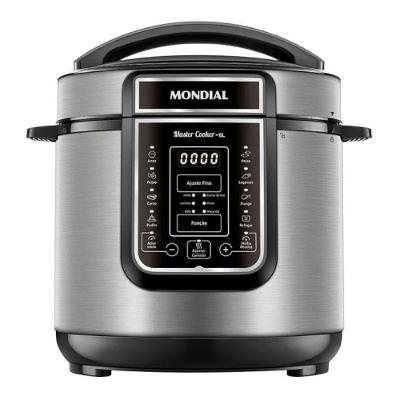 Panela de Pressão Elétrica Mondial Master Cooker 6L 1000W Digital Preto e Inox 220V