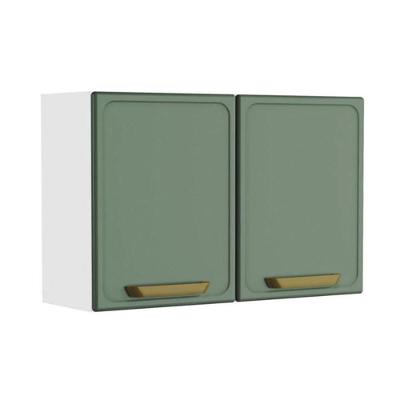 Armário Aéreo Bella 80CM 2 Portas Aço Porta de Bater Verde Bertolini