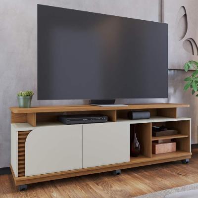 Rack para TV Até 75" 180CM MDP MDF com Nichos Marrom Bege Colibri Móveis