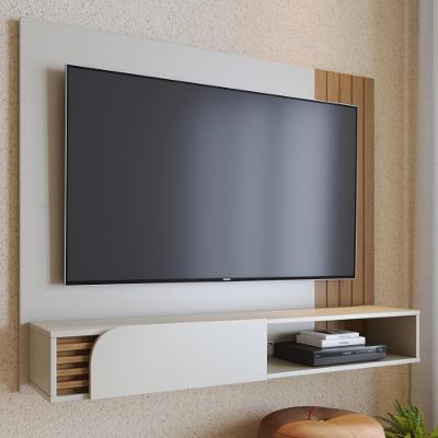 Painel para TV Jurerê Até 60 Polegadas 136CM MDP com Nicho Marrom Bege Colibri Móveis