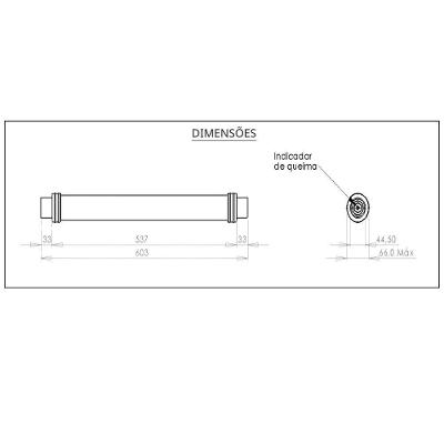 Fusível Alta Tensão American Brands HH Tipo U para Transformadores 36KV 570MM2 Bivolt 40A