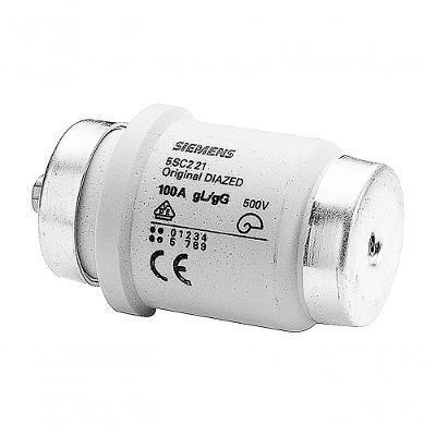 Fusível Diazed Siemens 5SC221 Proteção de Cabos e Condutores GG 100A 500V Bivolt