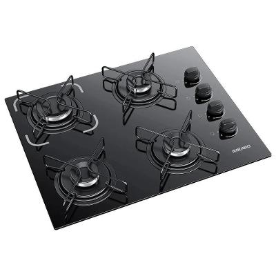 Cooktop a Gás Itatiaia Essencial 4 Bocas Vidro Temperado Preto Bivolt