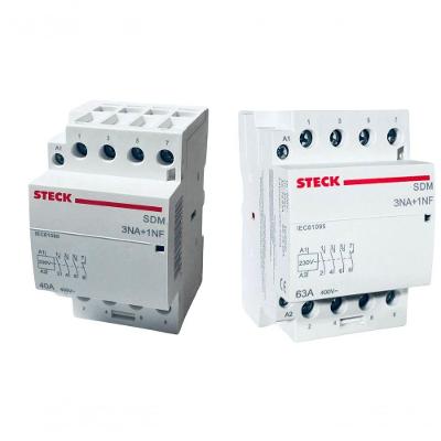 Contator Steck SDM6331M SDM para Quadros de Comando Iluminacao 3NA+1NF 63A 230VCA 400VCA